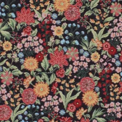 Blommiga Möbeltyger|Mönstrade Möbeltyger<Arvidssons textil Romantic svart jacquard