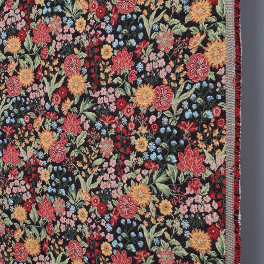 Blommiga Möbeltyger|Mönstrade Möbeltyger<Arvidssons textil Romantic svart jacquard