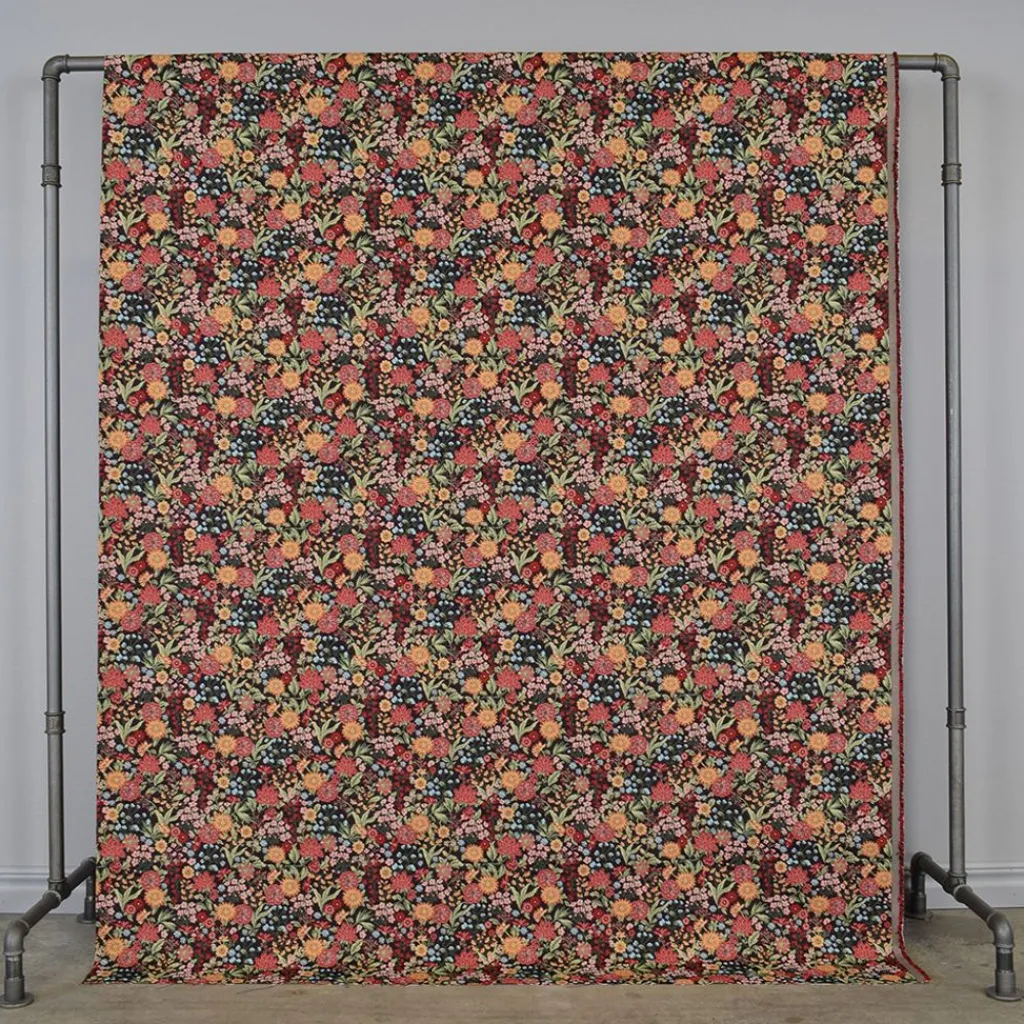 Blommiga Möbeltyger|Mönstrade Möbeltyger<Arvidssons textil Romantic svart jacquard
