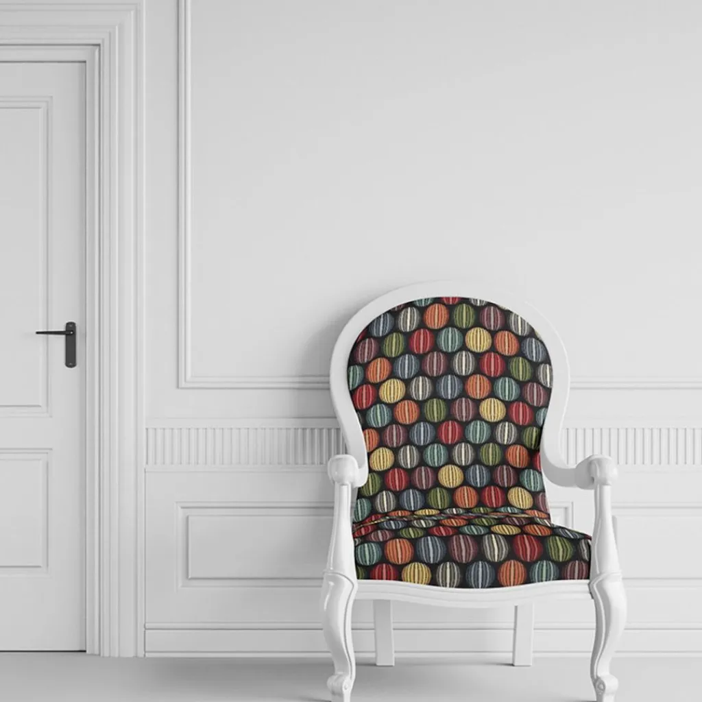 Mönstrade Möbeltyger<Nordisk Textil Roswalt svart möbeltyg