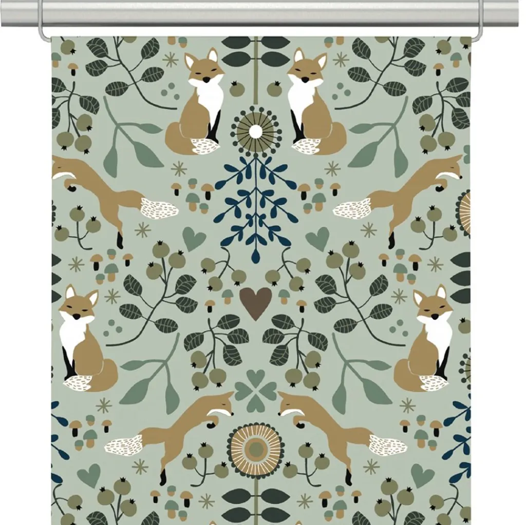 Panelgardiner<Arvidssons textil Rävstigen grön panelgardiner