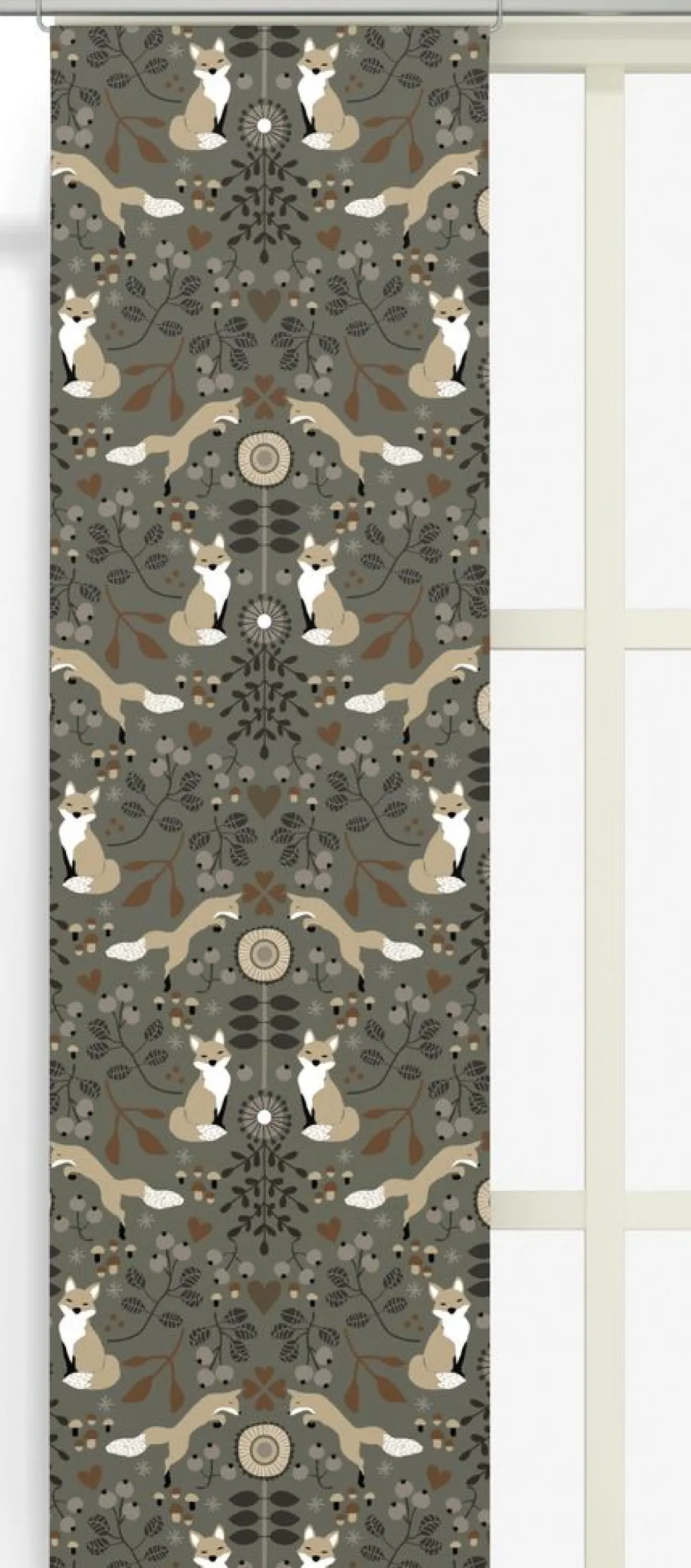 Panelgardiner<Arvidssons textil Rävstigen khaki panelgardiner