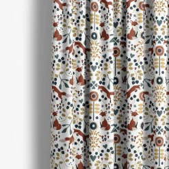 Gardintyger Mönstrade|Arvidssons Textil<Arvidssons textil Rävstigen vit-röd tyg
