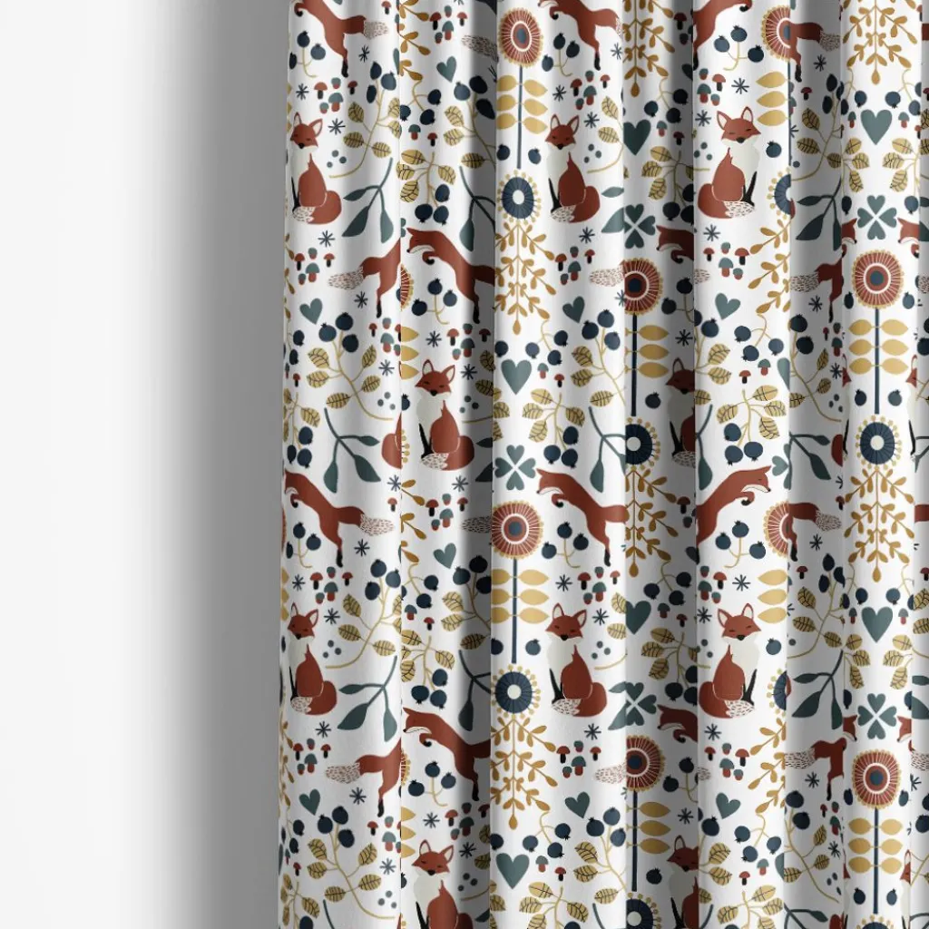 Gardintyger Mönstrade|Arvidssons Textil<Arvidssons textil Rävstigen vit-röd tyg