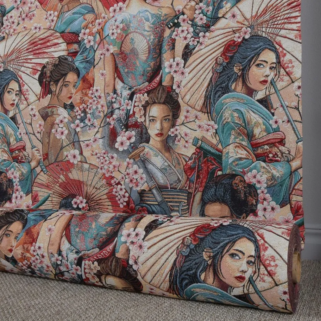 Mönstrade Möbeltyger<Nordisk Textil Samurajs gobelängtyg – Japansk design i stark jacquardväv
