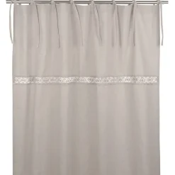 Spetsgardiner|Gardiner Enfärgade<Fondaco Sanna beige knytbandsgardiner med dekorativt spetsband