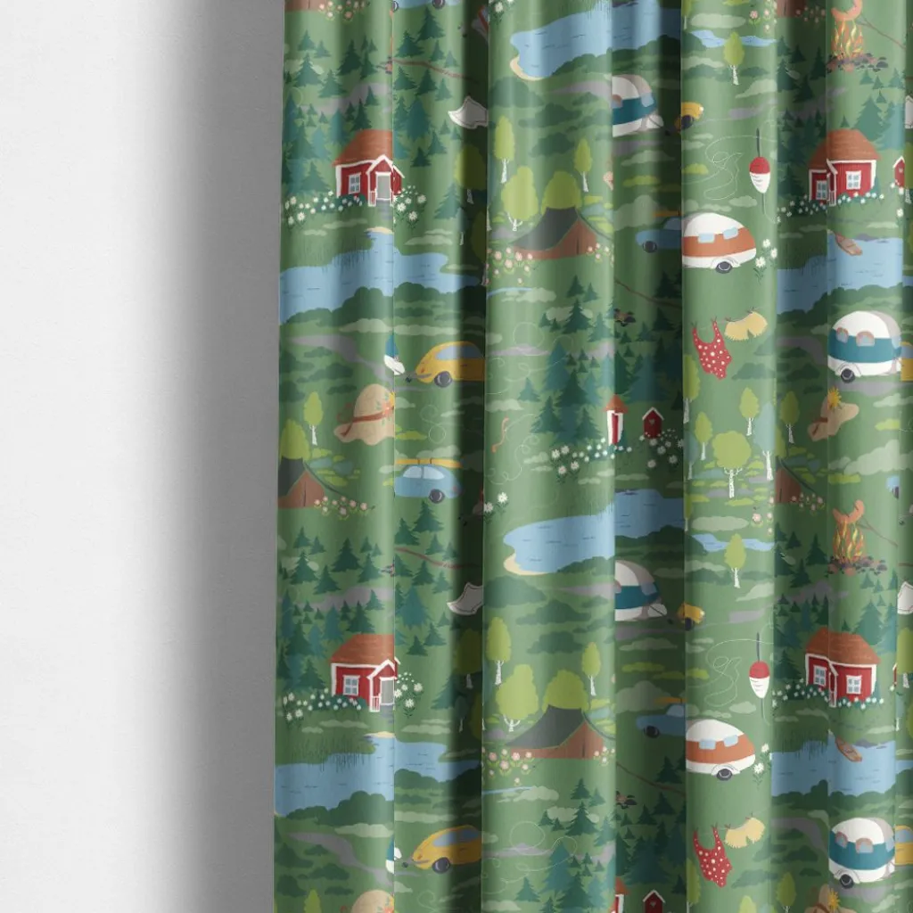 Gardintyger Mönstrade|Arvidssons Textil<Arvidssons textil Semester grön tyg – sommar och camping