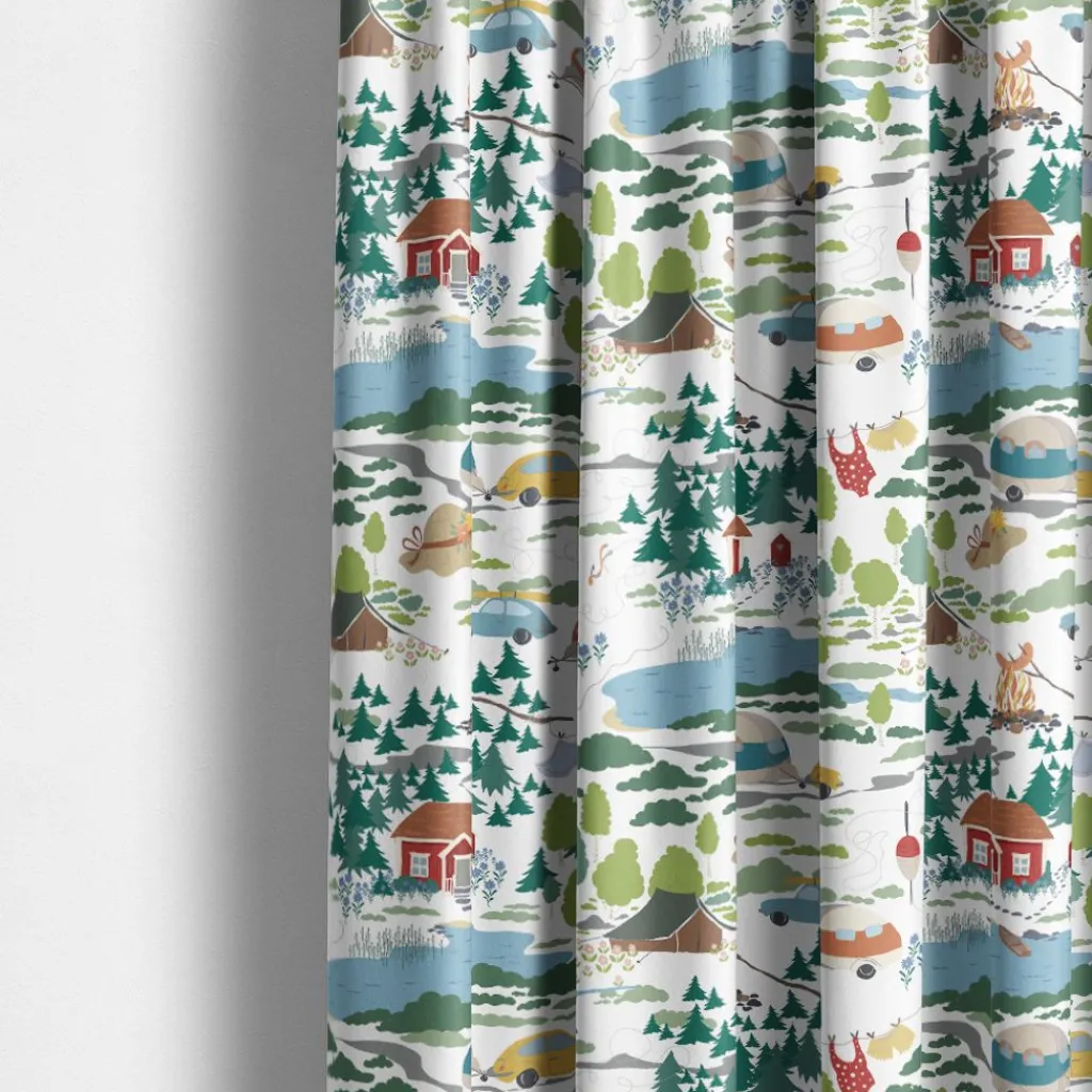 Gardiner Mönstrade<Arvidssons textil Semester vit gardiner – sommar och camping