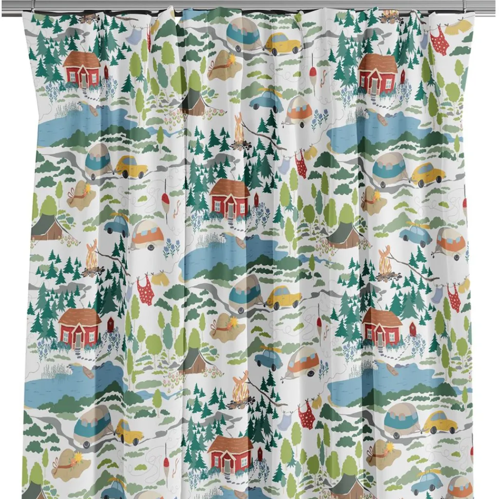 Gardiner Mönstrade<Arvidssons textil Semester vit gardiner – sommar och camping