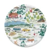 Brickor<Arvidssons textil Semester vit rund bricka Ø31cm