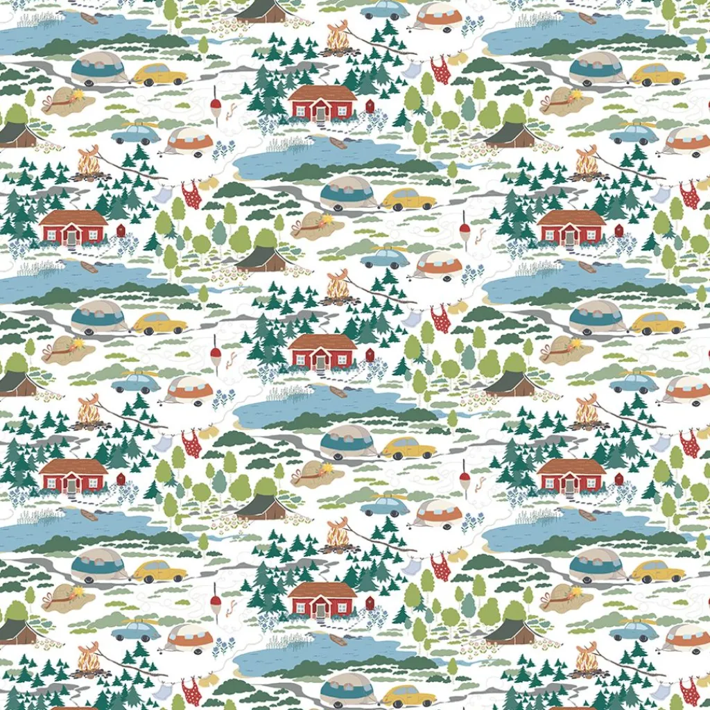 Gardintyger Mönstrade|Arvidssons Textil<Arvidssons textil Semester vit tyg – sommar och camping