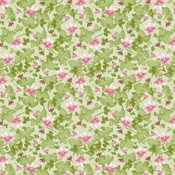 Gardintyger Mönstrade|Arvidssons Textil<Arvidssons textil Sippa grön – blommigt tyg i grönt och rosa