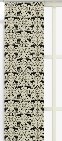 Panelgardiner<Arvidssons textil Skogens konung culla svart - panelgardiner