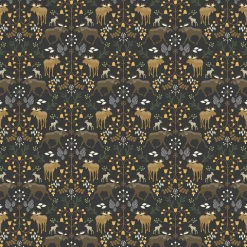 Mönstrade Kuddfodral<Arvidssons textil Skogens konung svart kuddfodral 47x47cm