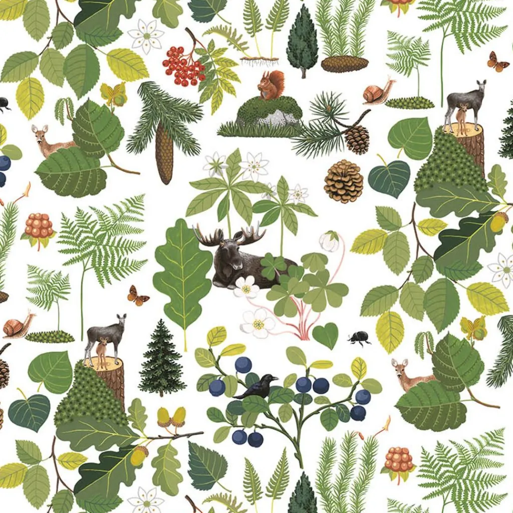 Gardintyger Mönstrade|Arvidssons Textil<Arvidssons textil Skogsliv tyg