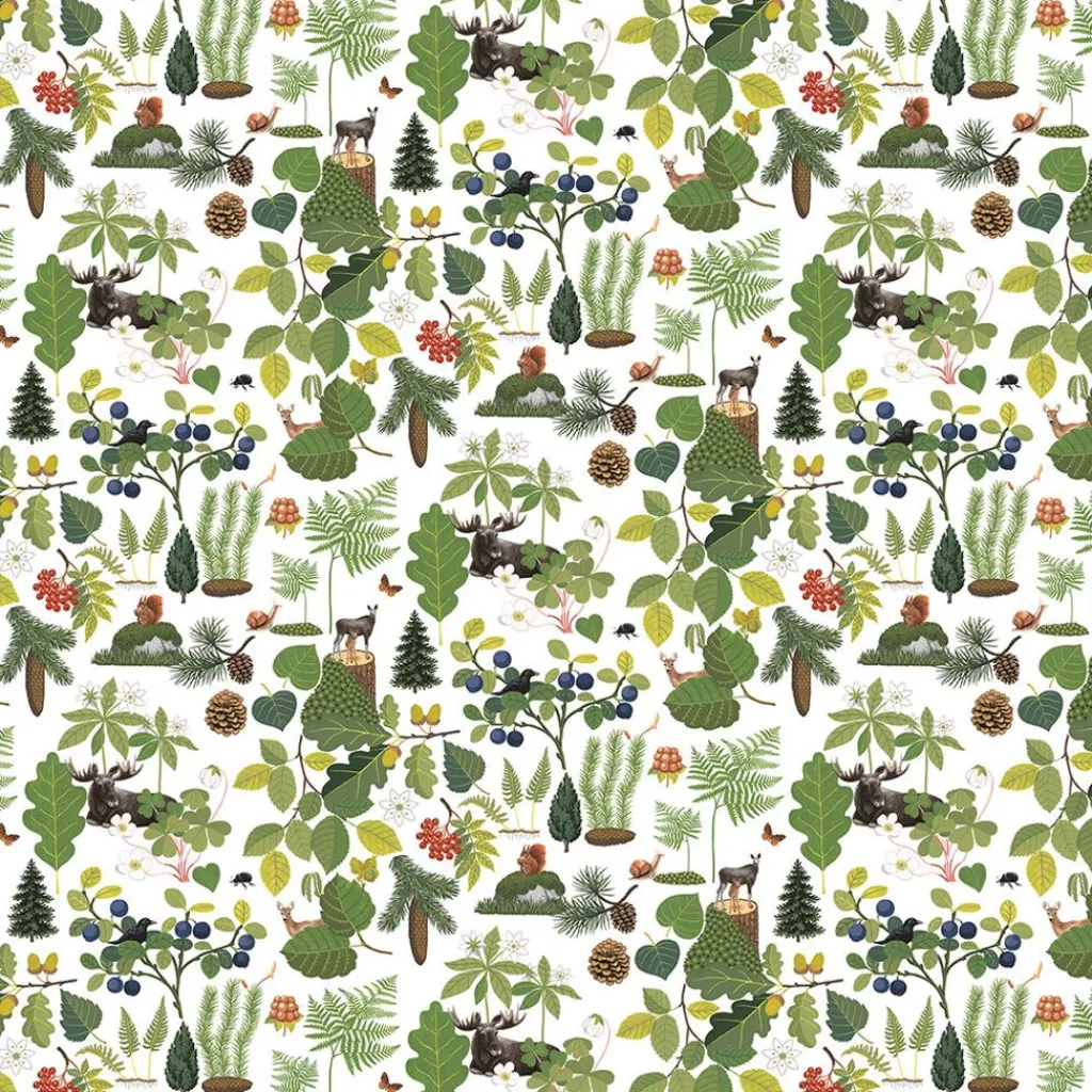 Gardintyger Mönstrade|Arvidssons Textil<Arvidssons textil Skogsliv tyg
