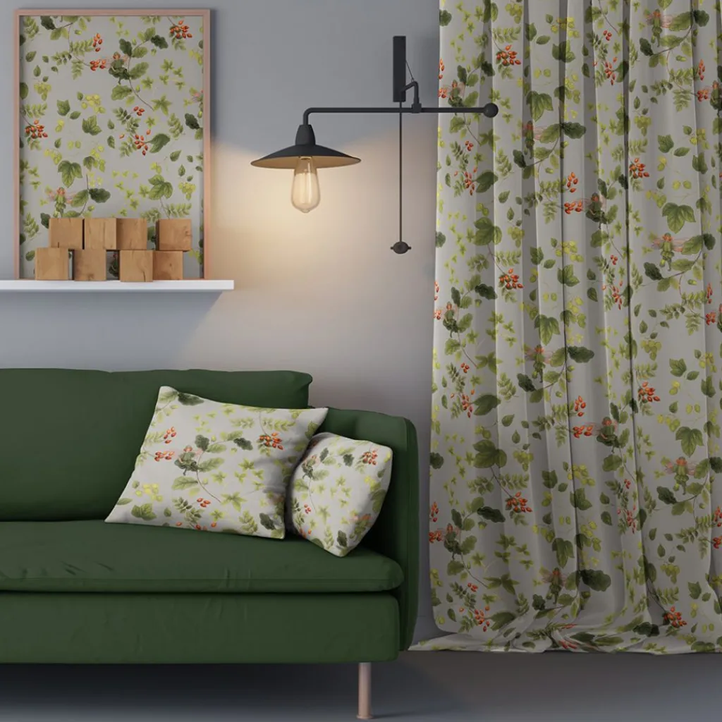 Gardintyger Mönstrade|Arvidssons Textil<Arvidssons textil Skogsälvan grå tyg