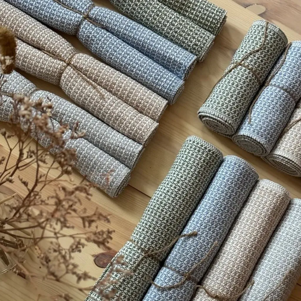 Bordslöpare< Sten recycle sand 15x140cm smal bordslöpare