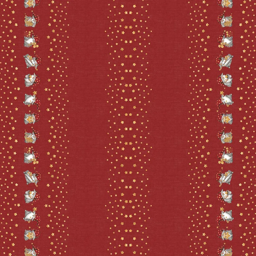 Arvidssons Textil|Jultyger<Arvidssons textil Stjärnglans bård vinröd