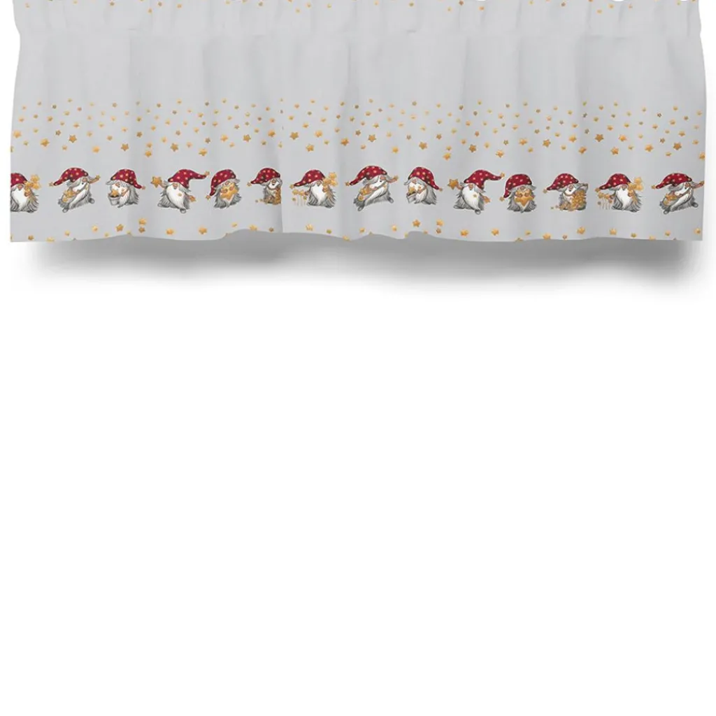 Gardinkappor Mönstrade|Julgardiner<Arvidssons textil Stjärnglans grå gardinkappa metervara