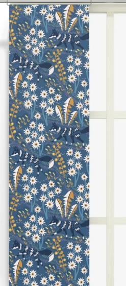 Panelgardiner<Arvidssons textil Stjärnspeja blå panelgardiner