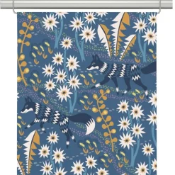 Panelgardiner<Arvidssons textil Stjärnspeja blå panelgardiner