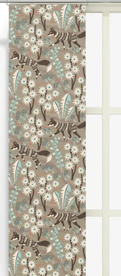 Panelgardiner<Arvidssons textil Stjärnspeja khaki panelgardiner