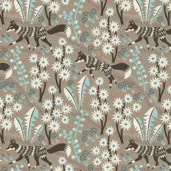 Gardintyger Mönstrade|Arvidssons Textil<Arvidssons textil Stjärnspeja khaki tyg