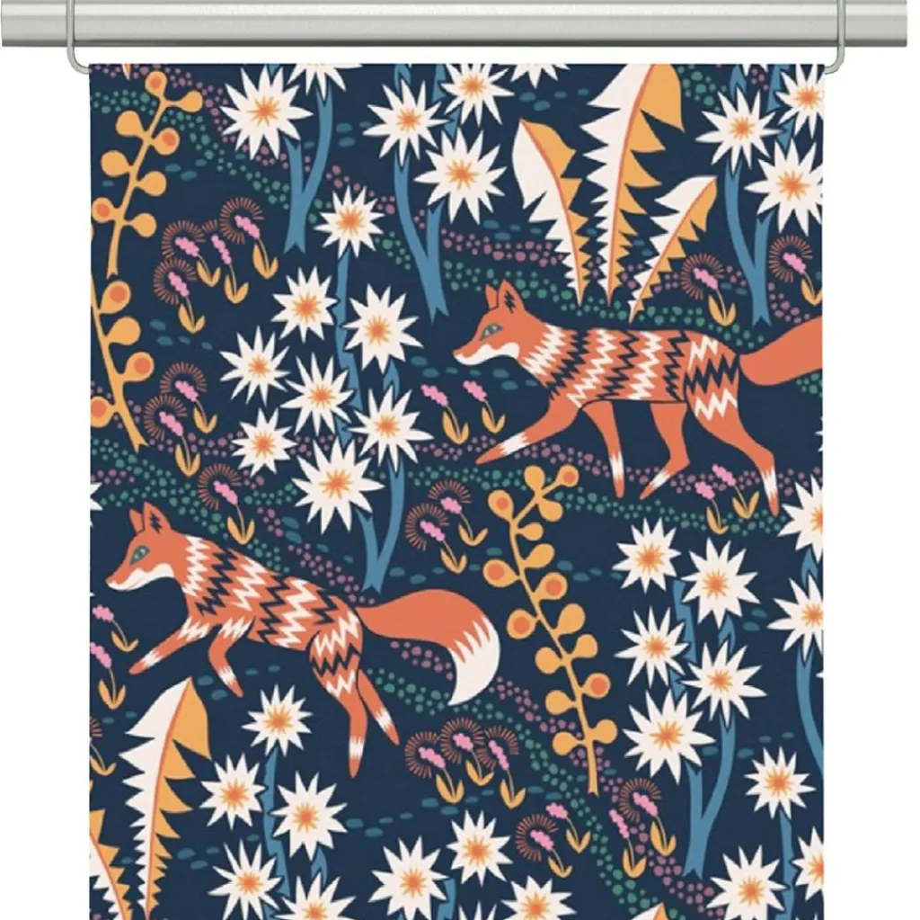 Panelgardiner<Arvidssons textil Stjärnspeja mörkblå panelgardiner