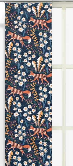 Panelgardiner<Arvidssons textil Stjärnspeja mörkblå panelgardiner