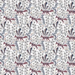 Gardintyger Mönstrade|Arvidssons Textil<Arvidssons textil Stjärnspeja offwhite-vinröd tyg