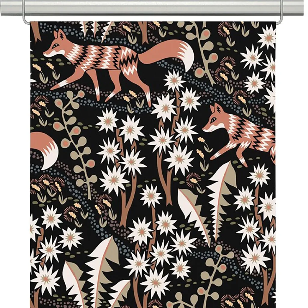 Panelgardiner<Arvidssons textil Stjärnspeja svart panelgardiner