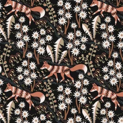 Gardintyger Mönstrade|Arvidssons Textil<Arvidssons textil Stjärnspeja svart tyg