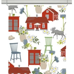 Panelgardiner<Arvidssons textil Strövtåg vit panelgardiner