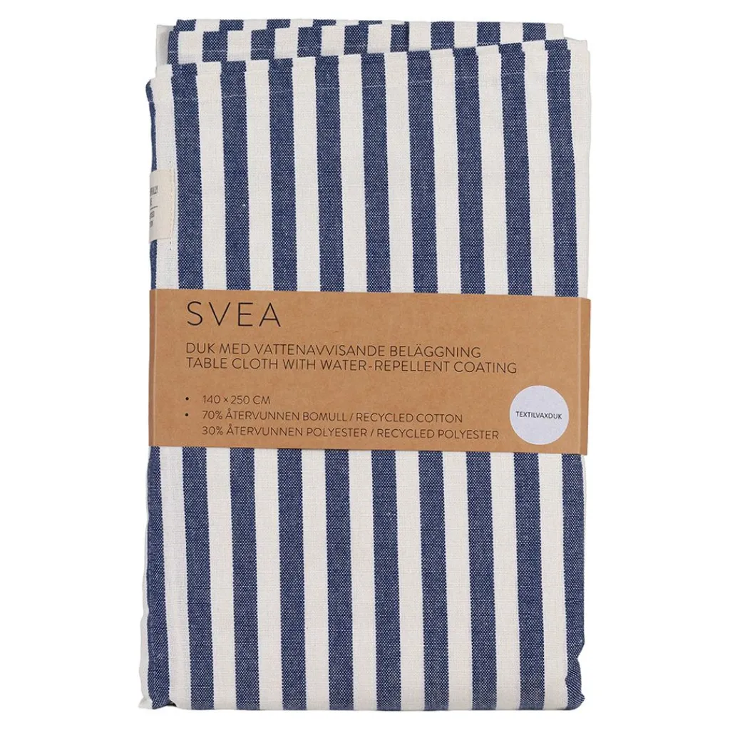 Bordsduk<Fondaco Svea denim textilvaxduk – Randig vattenavvisande duk