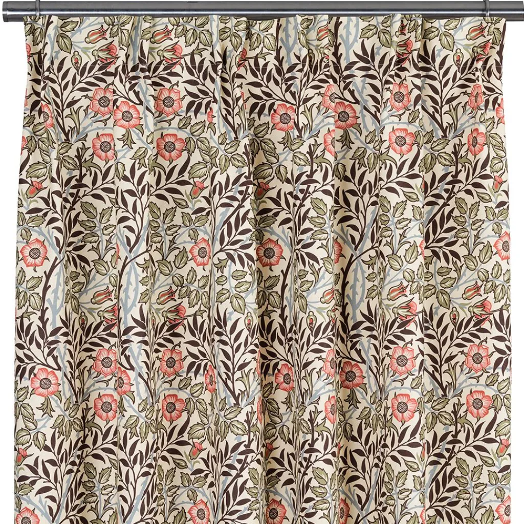 Gardiner Mönstrade<Nordisk Textil Sweet flower brun-grön gardiner