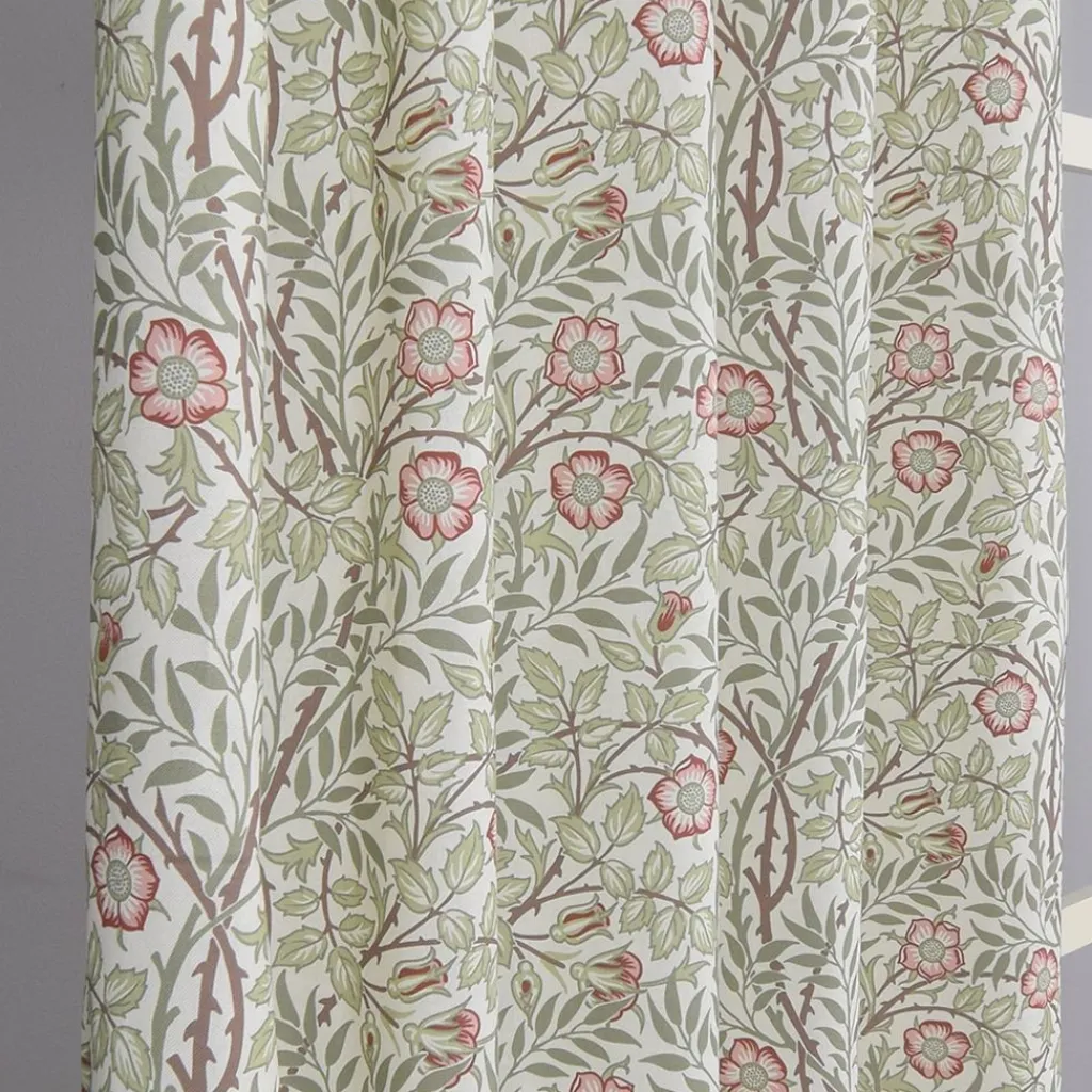 Gardiner Mönstrade<Nordisk Textil Sweet flower vinröd gardiner