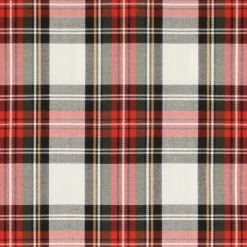Rutor & Ränder< Tartan vit-röd skotskrutigt tyg