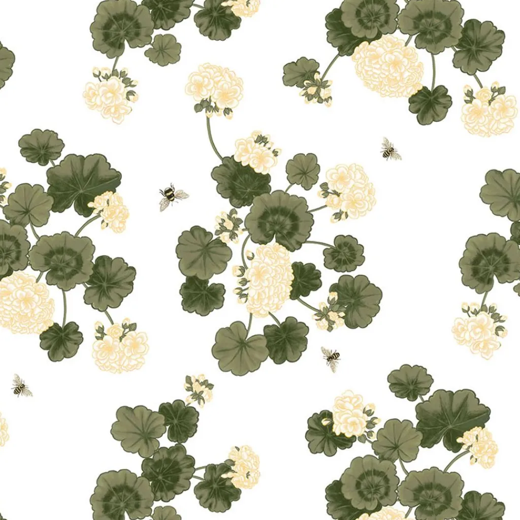 Textilvaxduk<Arvidssons textil Textilvaxduk Astrid gul pelargoner
