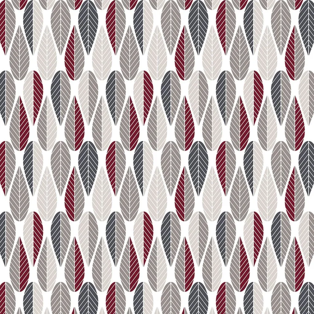 Textilvaxduk<Arvidssons textil Textilvaxduk Blader beige-vinröd