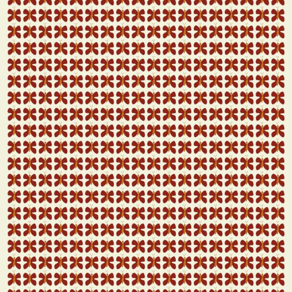 Textilvaxduk<Arvidssons textil Textilvaxduk Fjäril mini röd
