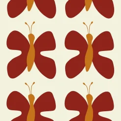 Textilvaxduk<Arvidssons textil Textilvaxduk Fjäril rost