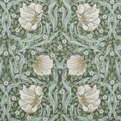 Textilvaxduk< Textilvaxduk Grace grön - Klassisk blommig Arts and Crafts design