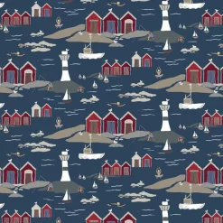 Textilvaxduk<Arvidssons textil Textilvaxduk Kust blå