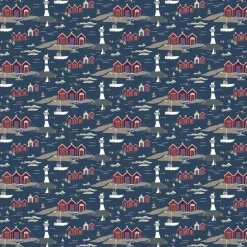 Textilvaxduk<Arvidssons textil Textilvaxduk Kust blå