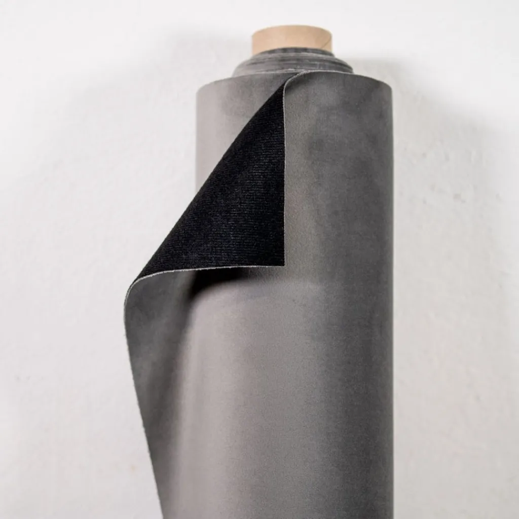 Möbelsammet|Enfärgade Möbeltyger<Nordisk Textil Tiffany grey möbelsammet – Slitstark & Lyxig