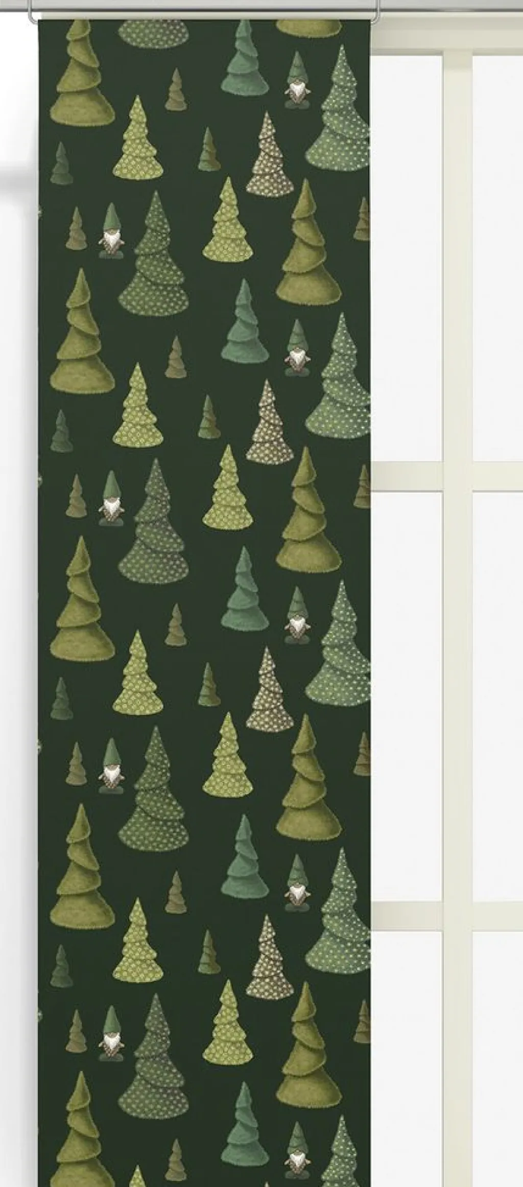 Julgardiner|Panelgardiner<Arvidssons textil Tomtegömma grön panelgardiner