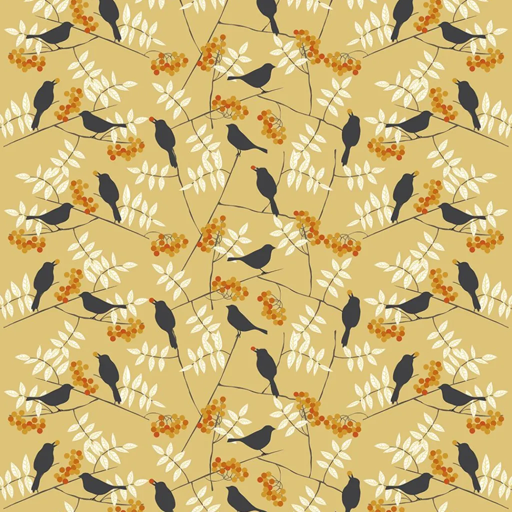 Gardintyger Mönstrade|Arvidssons Textil<Arvidssons textil Trast i hast gul-orange tyg