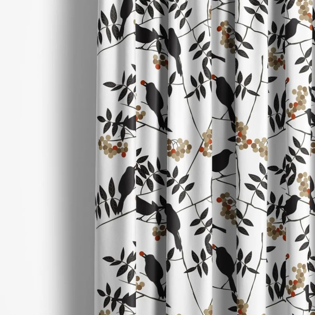 Gardiner Mönstrade<Arvidssons textil Trast i hast svart gardiner
