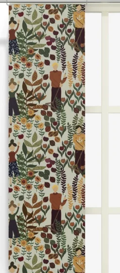 Panelgardiner<Arvidssons textil Trädgård rost/beige panelgardiner